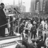 kingrevolution Dr. Martin Luther King Jr. speaks to a crowd of an estimated 400,000 people at the United Nations plaza after an anti-Vietnam War march, New York, New York, April 15, 1967. Credit: Fred W. McDarrah/Getty Images