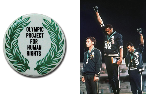 OPHR button / Tommie Smith and John Carlos iconic image