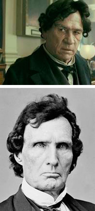 Top: Tommy Lee Jones. Bottom: Thaddeus Stevens.