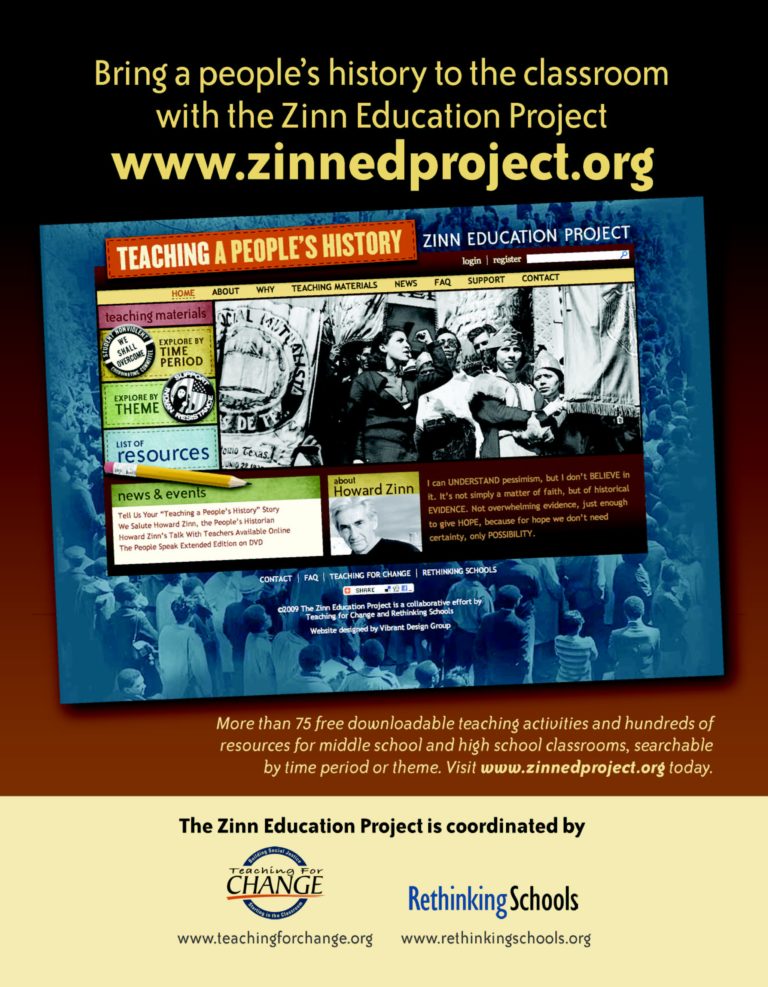 Support Teaching People's History - Zinn Education Project