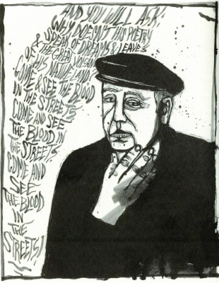Pablo Neruda (July 12, 1904  September 23, 1973) portrait by Erik Ruin. 